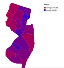 New Jersey Special Senate Election `Heat Map’ by County