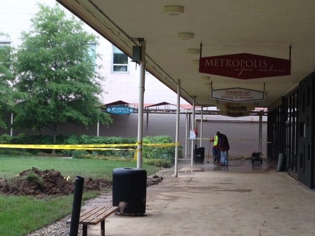 The Princeton Shopping Center a day after the water main break. 