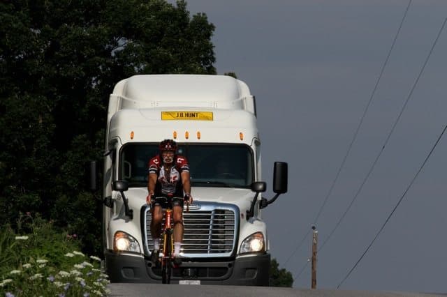 Mark Grasman of Warminster, Pa. keeps on truckin on day 1 of the ride. 