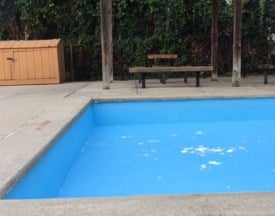 The Mary Moss Park Pool on Wednesday night, July 8. The white spots are where plaster is chipped. 