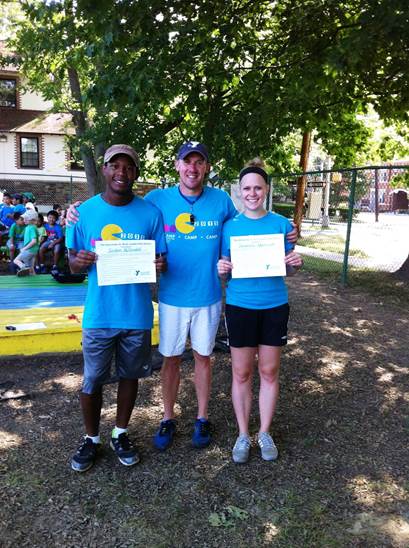 Senior Program Director Paul Zeger (center) with Jordan McDonald of Franklin Park and Samantha Adamczyk of Lawrenceville, 