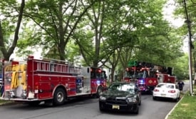 Firefighters extinguish shed fire on Jefferson Road in Princeton