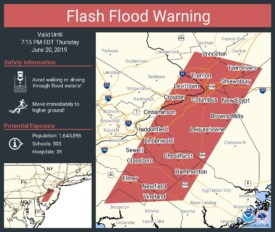 Flash flood warning issued for Princeton area until 7:15 p.m. Thursday