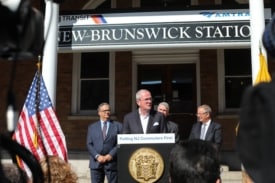 NJ governor and transit officials announce improvement projects at Princeton Junction, Trenton train stations