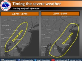 Wind gusts, severe storms possible in the Princeton region Tuesday afternoon