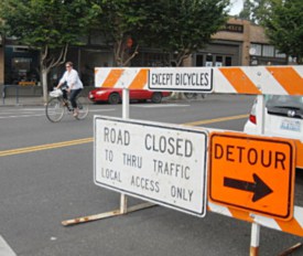 road closed to thru traffic sign