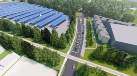 A rendering of the solar array proposed for Elm Drive in Princeton