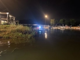 SUV driven into Lake Mercer during Friday storm