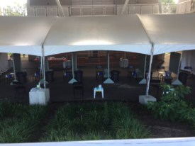 tents set up for COVID-19 testing at Princeton University