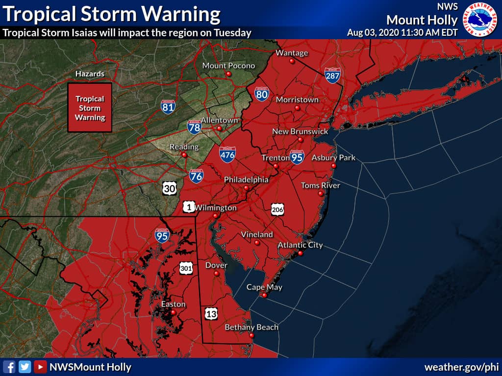 Tropical Storm Warning Issued For Princeton Region