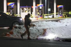 police search the Sunoco on Sanhican Drive