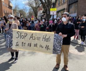 Photos: Overflow crowd packs Hinds Plaza area in Princeton to decry racism and support the Asian community