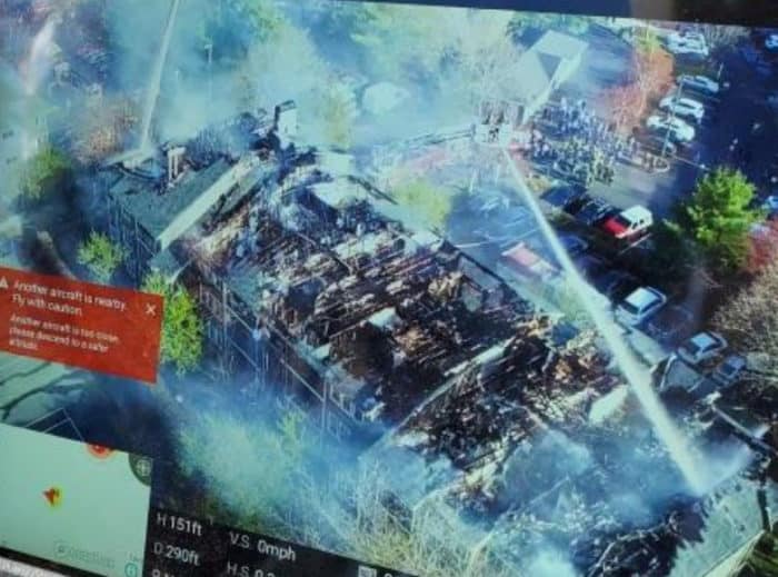 Four-alarm fire destroys Avalon Princeton Junction apartment building in West Windsor (updated) 1 Drone shot of fire damage Avalon