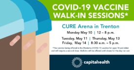 Three more COVID-19 vaccine walk-in clinics being offered at the CURE Arena in Trenton this week