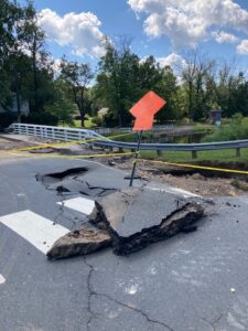 Section of Quaker Road closed indefinitely due to storm damage